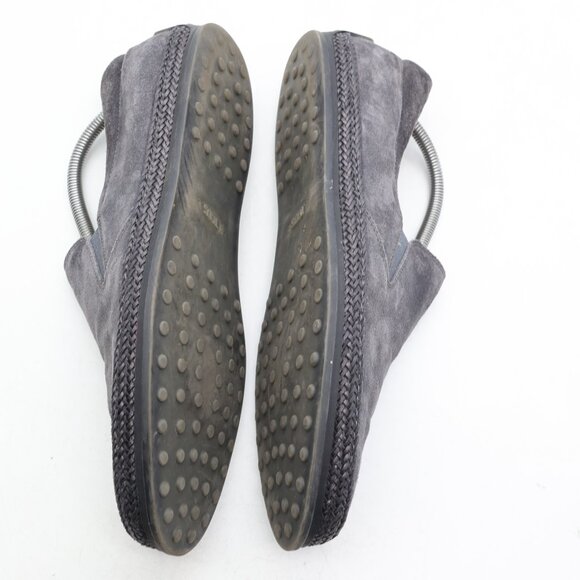 Tod's Espadrilles Gray Suede Shoes Men's Size UK 8.5 Slip On Comfort Loafer - Picture 7 of 11